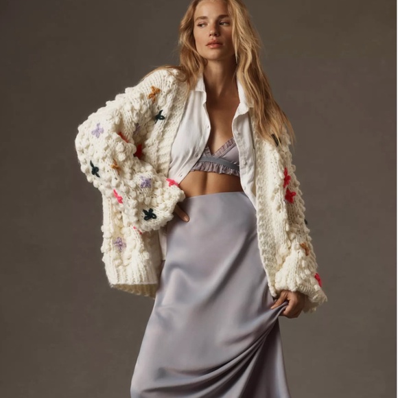 Anthropologie Rare In Things Bauble Chunky Knit Cardigan NWOT - Picture 13 of 14